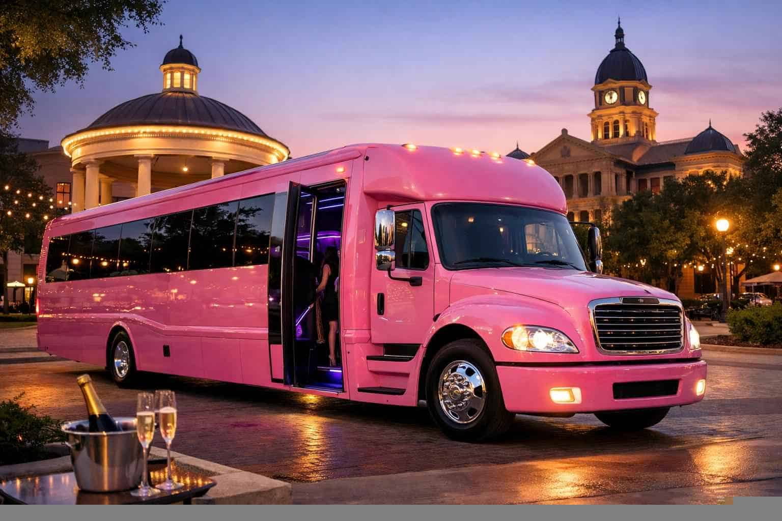 Best Pink Party Bus Company In McKinney TX