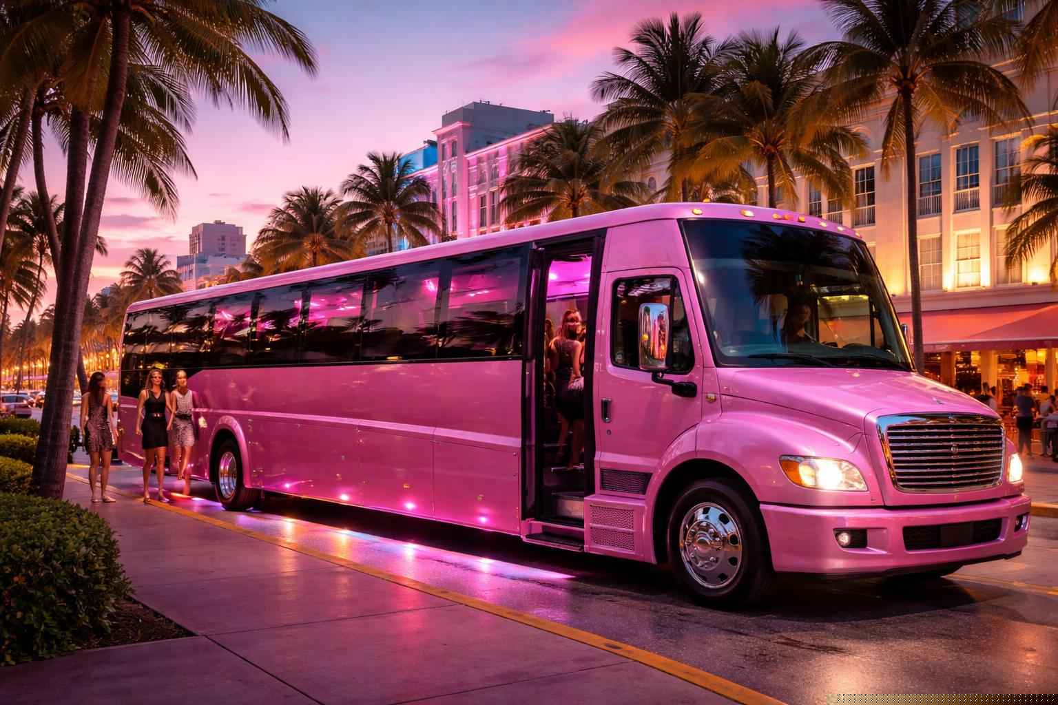 Best Miami FL Pink Bus Company