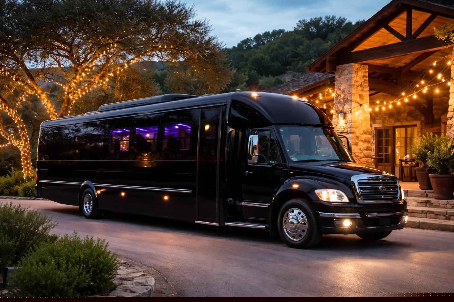 Luxury Black Party Bus Services In Boerne