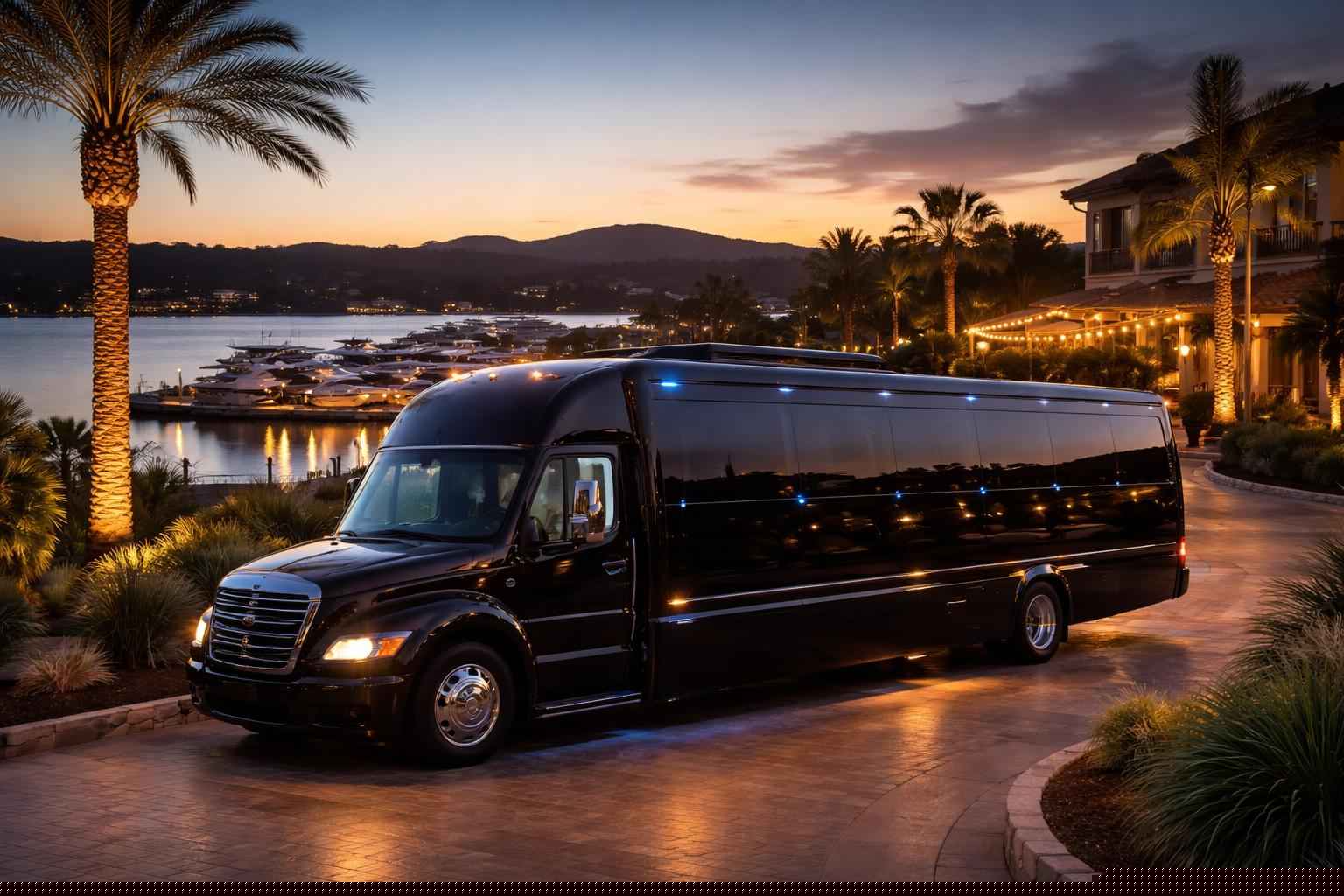 Luxury Black Party Bus Services in Horseshoe Bay