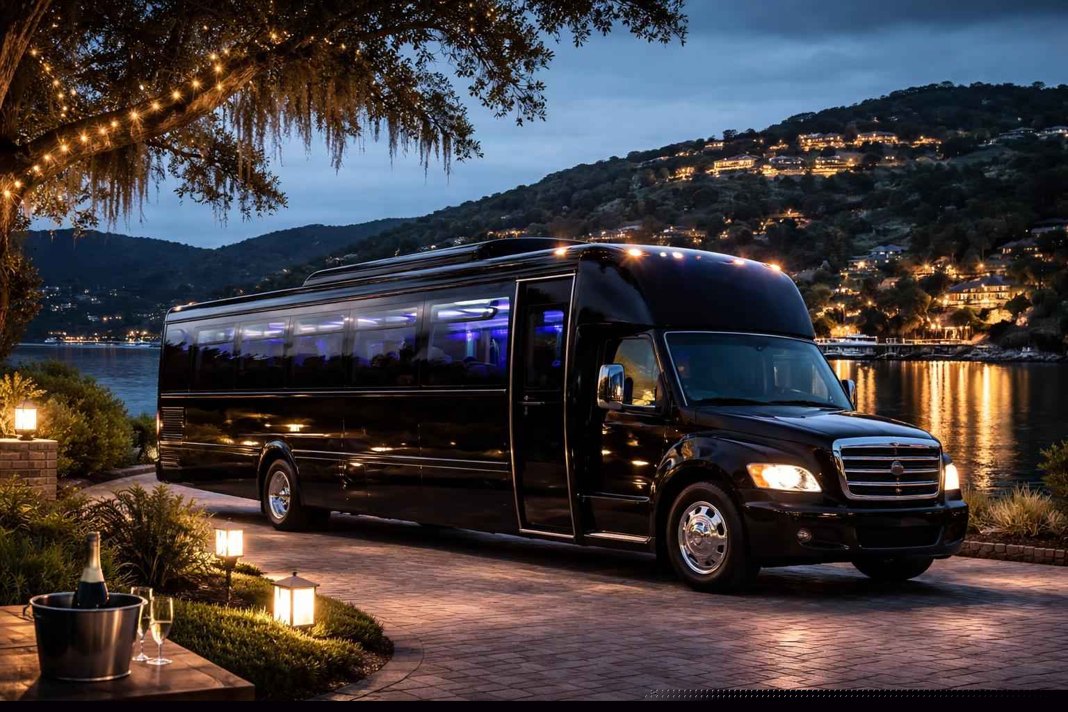 Black Party Bus Rental Services In Marble Falls TX