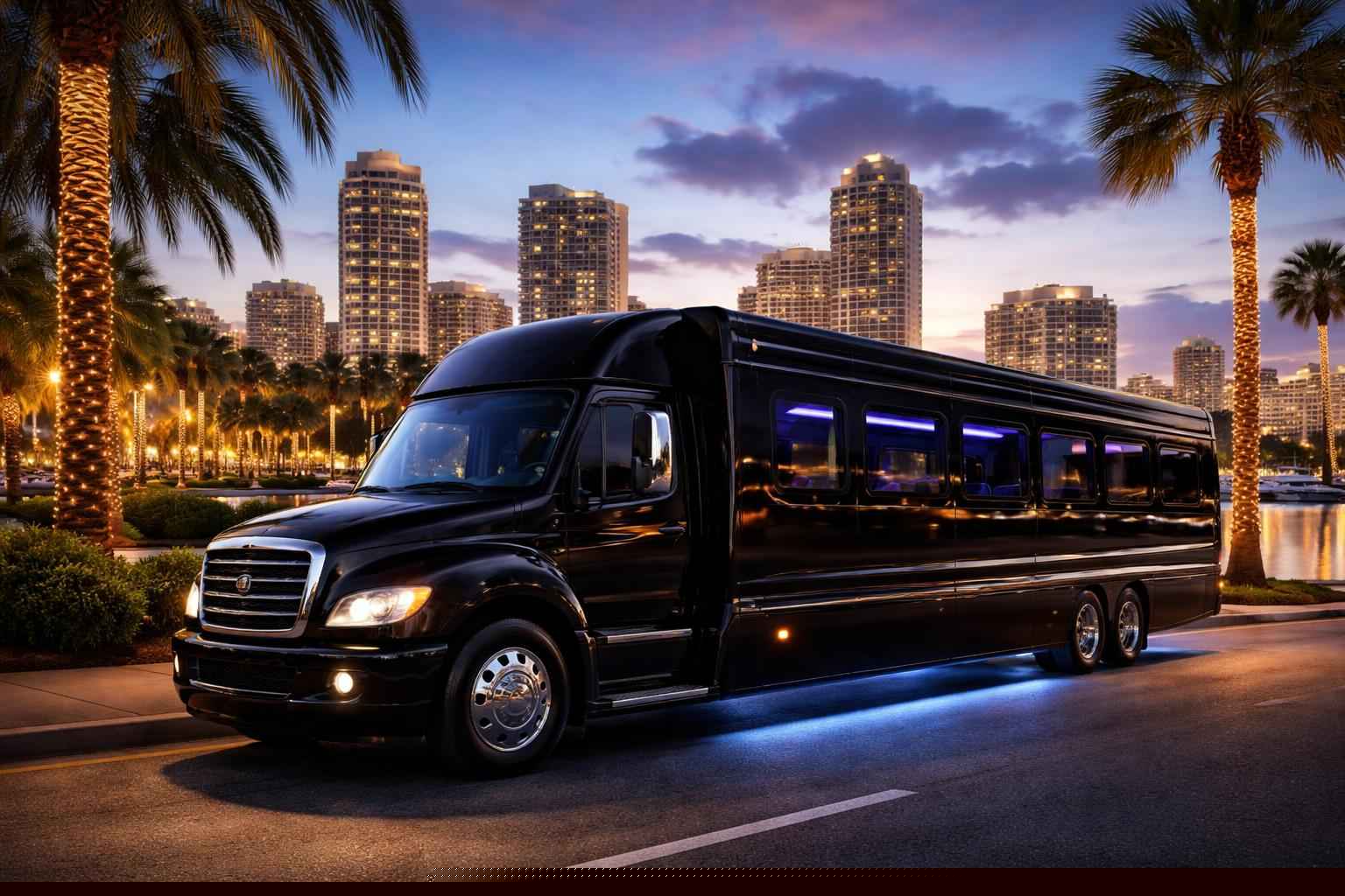 Black Party Bus Rental Services in St. Petersburg Florida