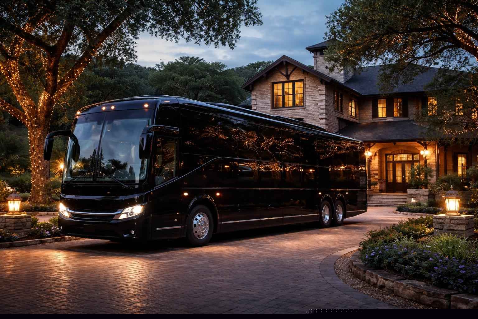 Boerne TX Black Bus Service With Driver