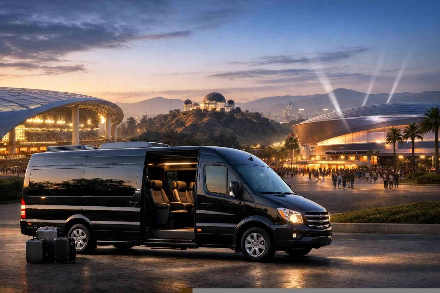 Can I book Los Angeles California shuttles for popular venues and stadiums?
