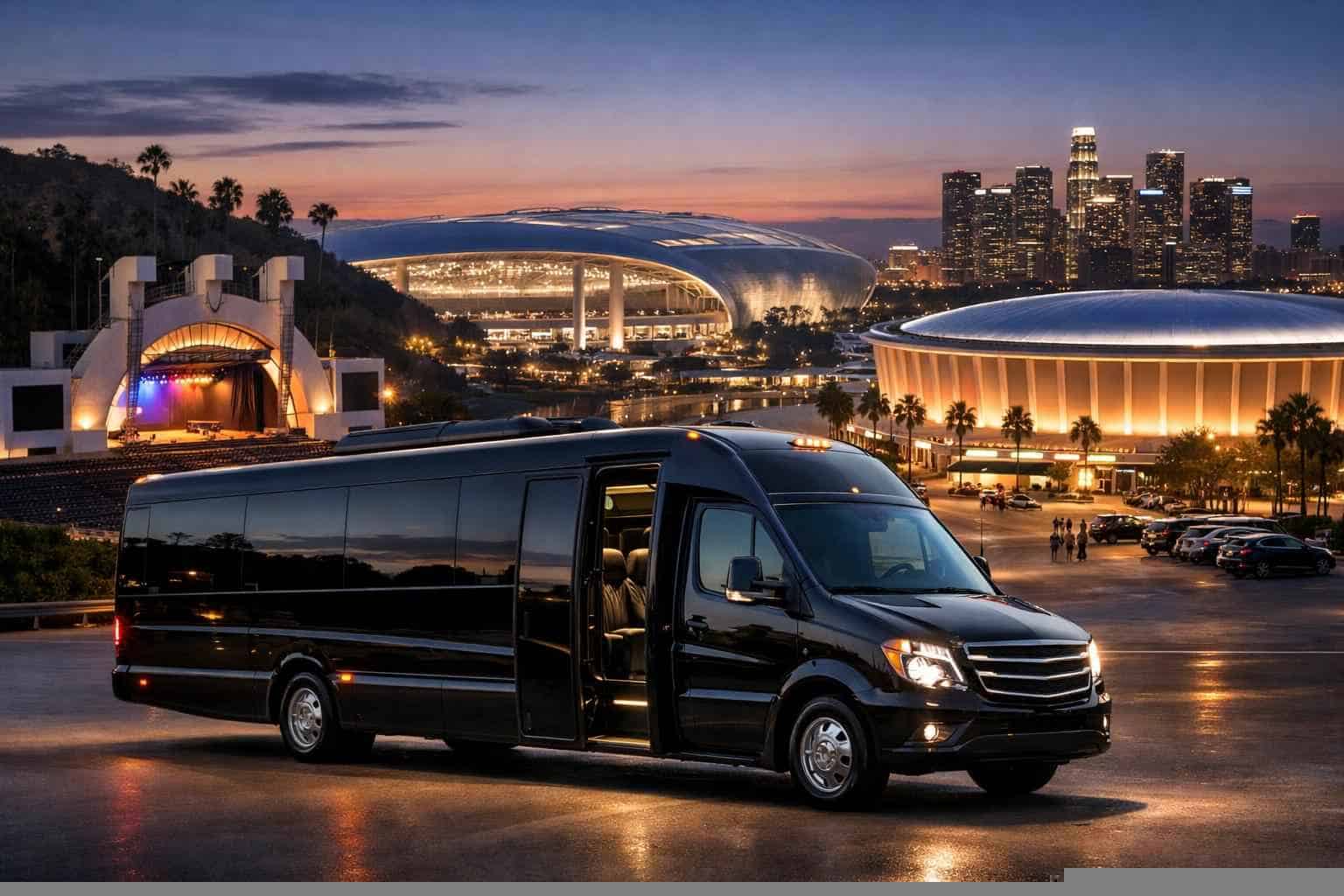 Can I book Los Angeles California shuttles for popular venues and stadiums?