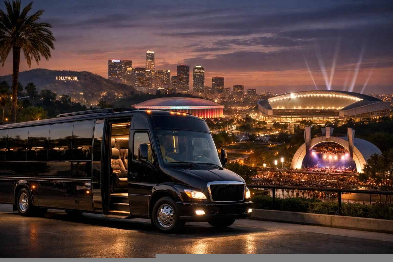 Can I book Los Angeles California shuttles for popular venues and stadiums?
