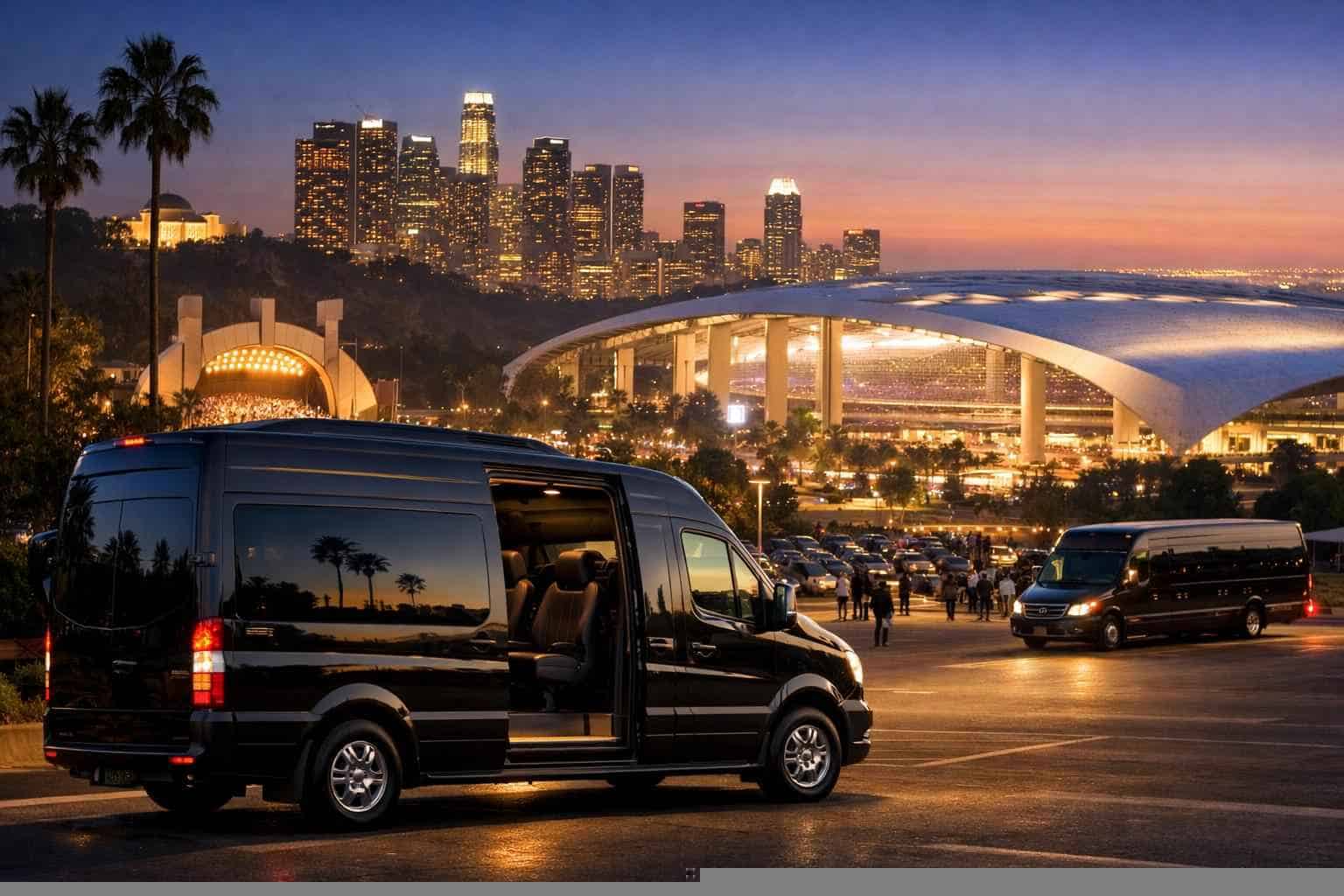 Can I book Los Angeles California shuttles for popular venues and stadiums?