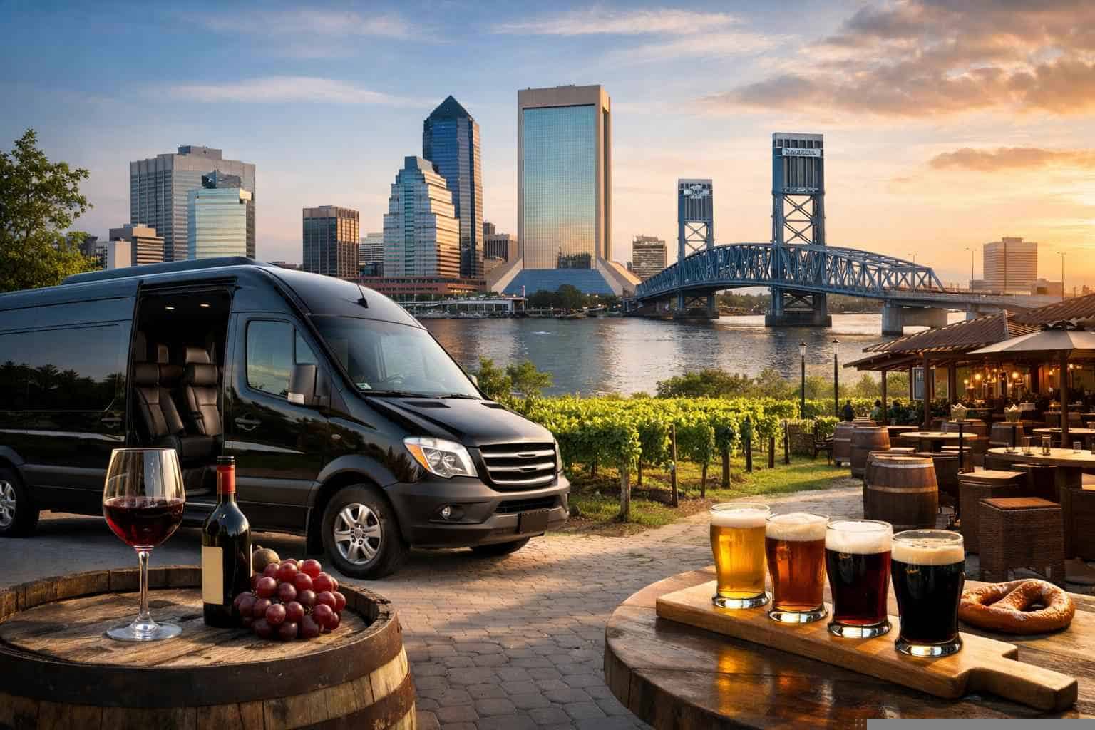 Can you handle multi-stop winery brewery city tours around Jacksonville Florida?