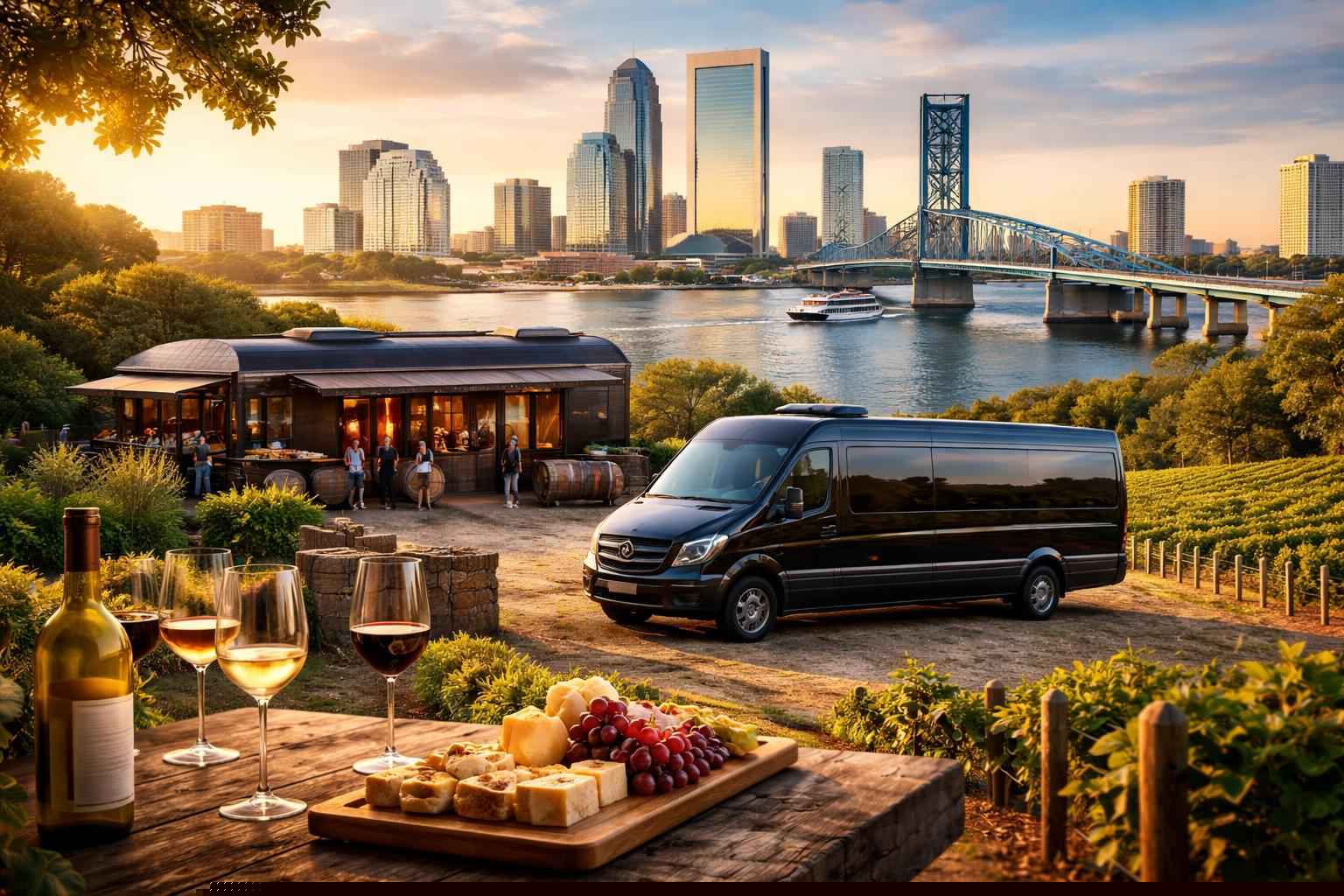 Can you handle multi-stop winery brewery city tours around Jacksonville Florida?