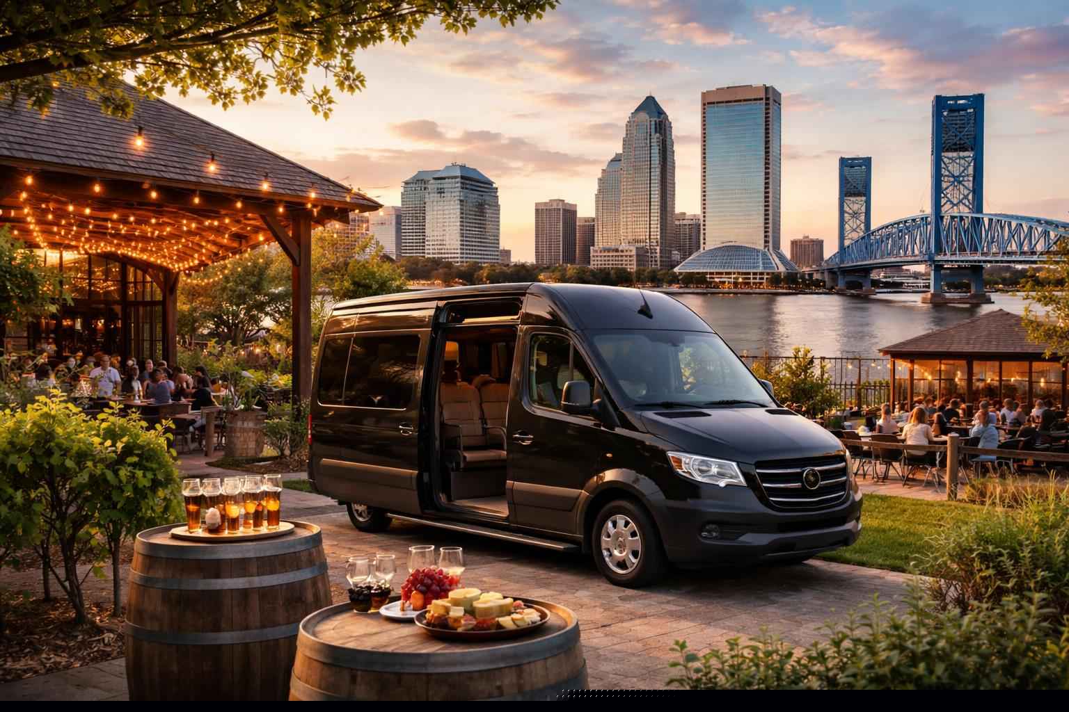 Can you handle multi-stop winery brewery city tours around Jacksonville Florida?