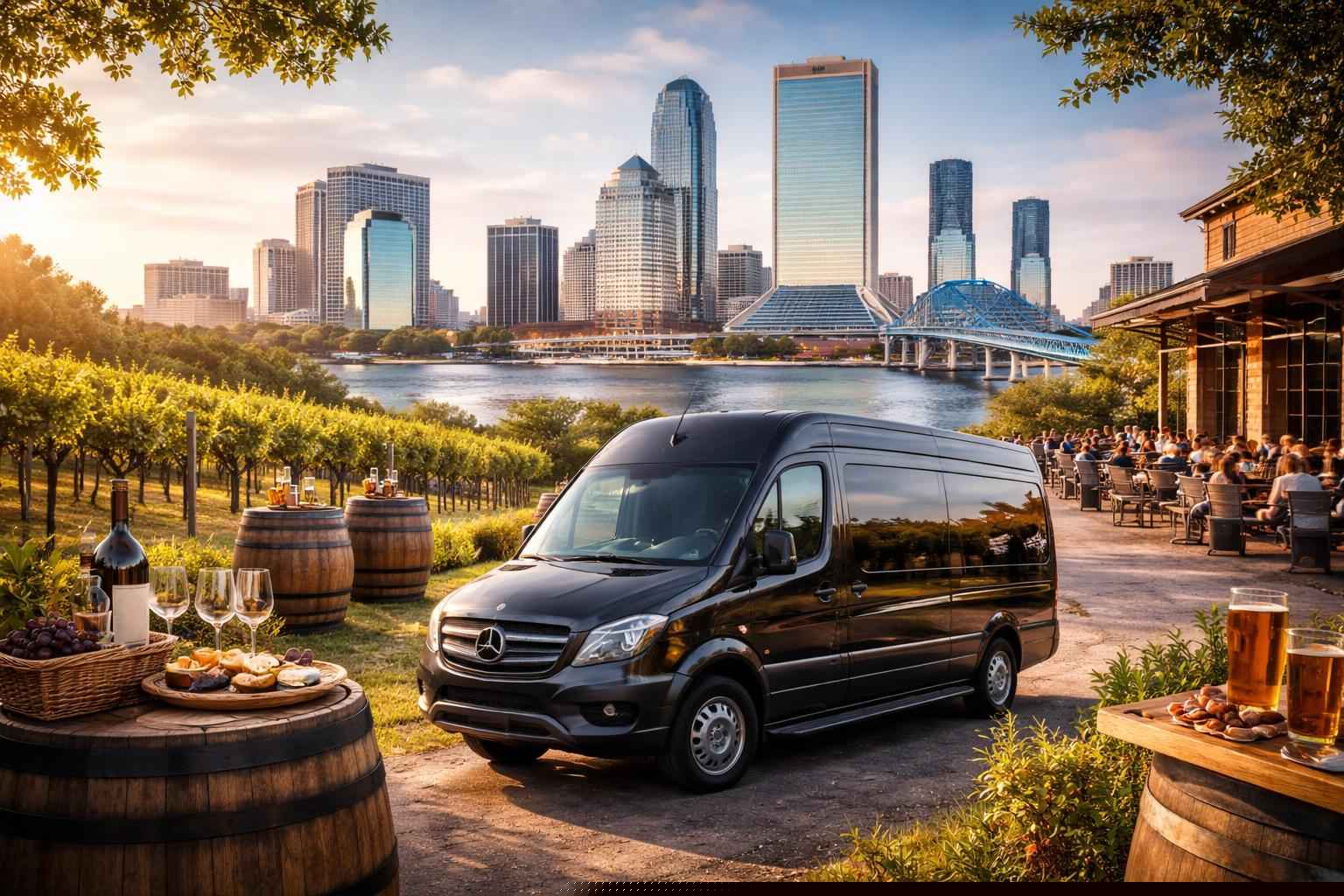 Can you handle multi-stop winery brewery city tours around Jacksonville Florida