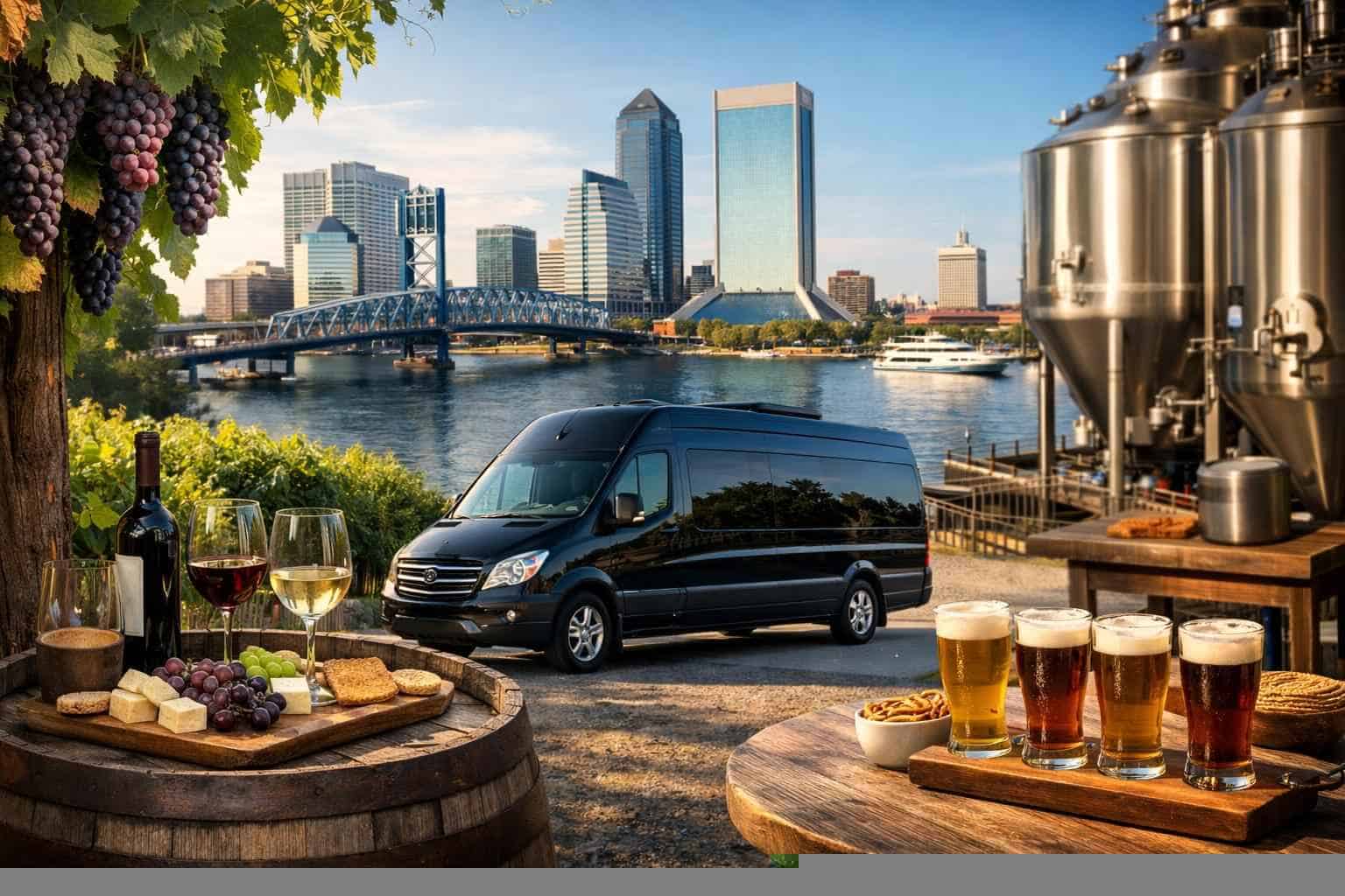 Can you handle multi-stop winery brewery city tours around Jacksonville Florida?