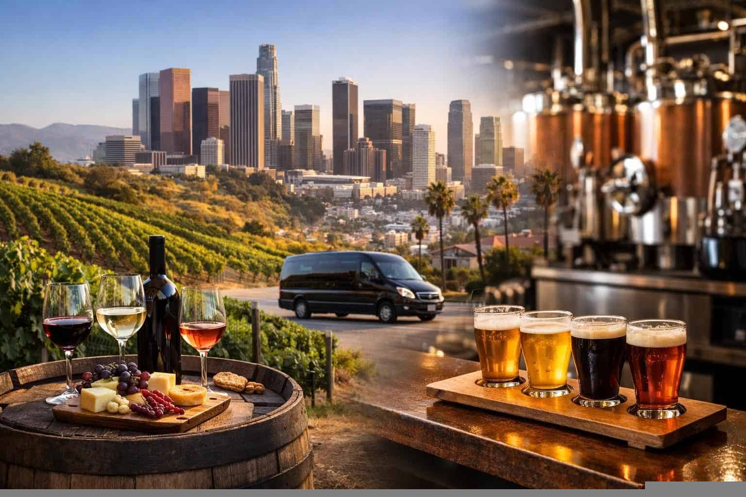 Can you handle multi-stop winery brewery city tours around Los Angeles California