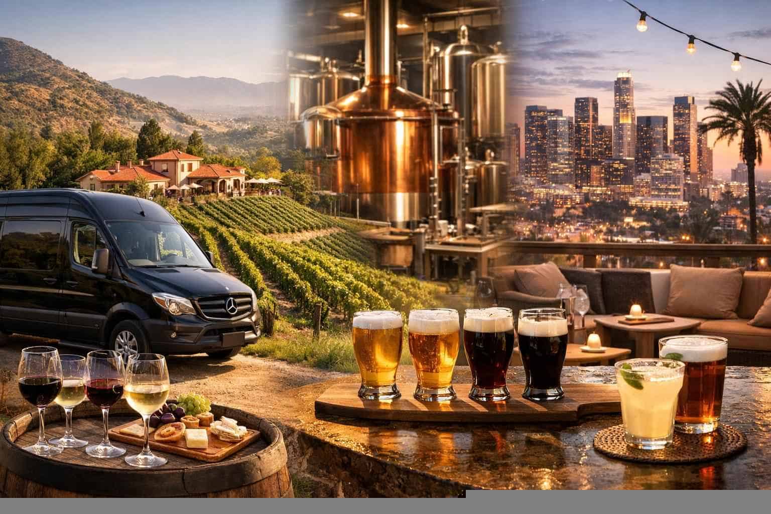 Can you handle multi-stop winery brewery city tours around Los Angeles California?