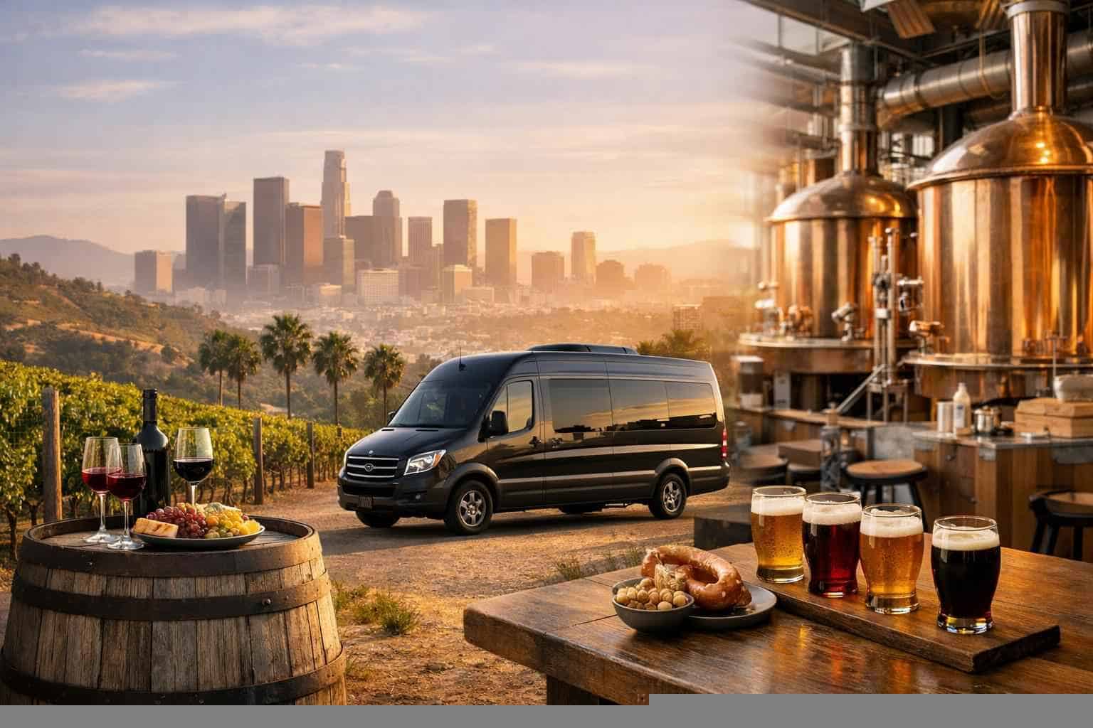 Can you handle multi-stop winery brewery city tours around Los Angeles California?