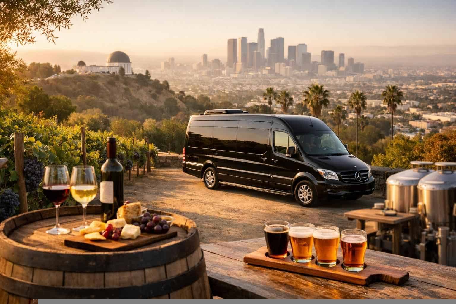 Can you handle multi-stop winery brewery city tours around Los Angeles California