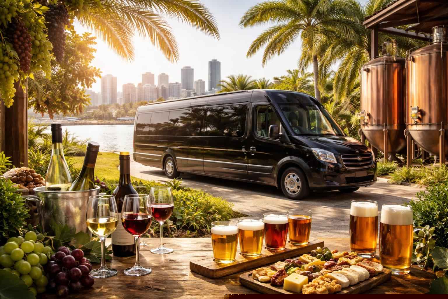 Can you handle multi-stop winery brewery city tours around Miami Florida?