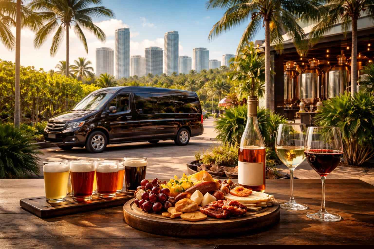 Can you handle multi-stop winery brewery city tours around Miami Florida?