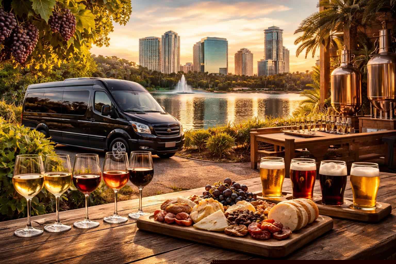 Can you handle multi-stop winery brewery city tours around Orlando Florida
