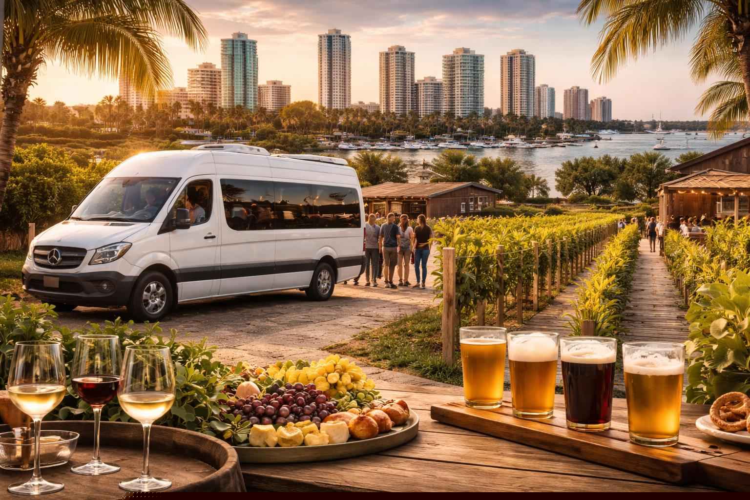 Can you handle multi-stop winery brewery city tours around St. Petersburg Florida?