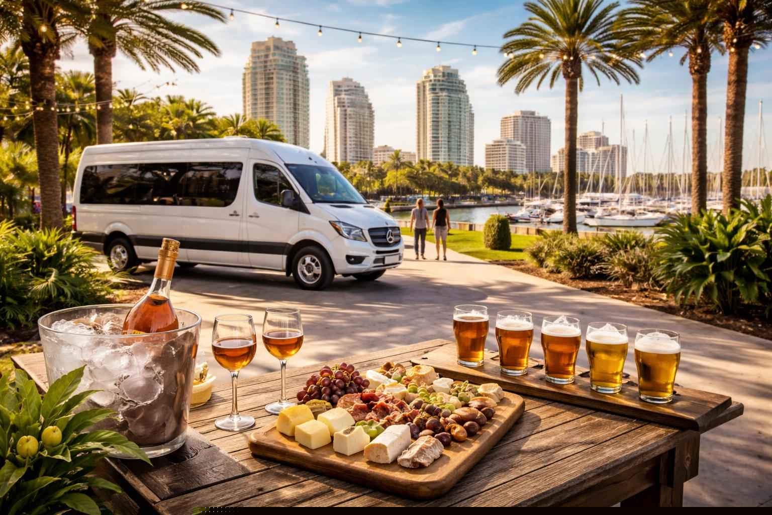 Can you handle multi-stop winery brewery city tours around St. Petersburg Florida