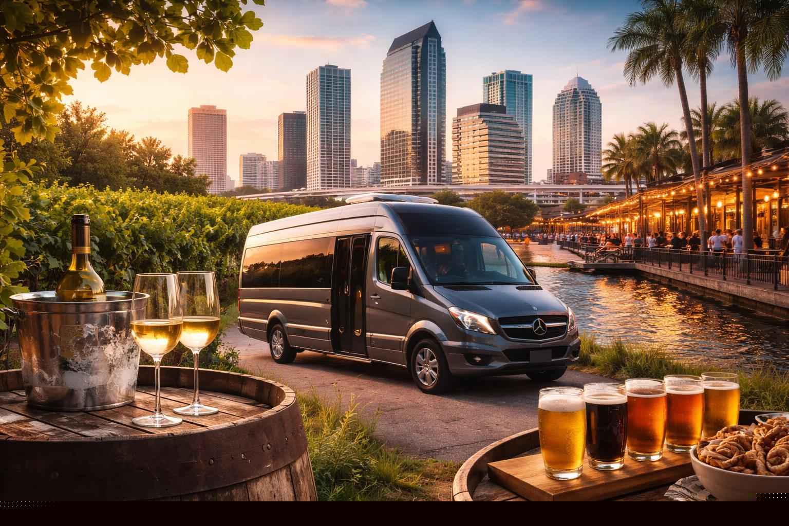 Can you handle multi stop winery brewery city tours around Tampa Florida?
