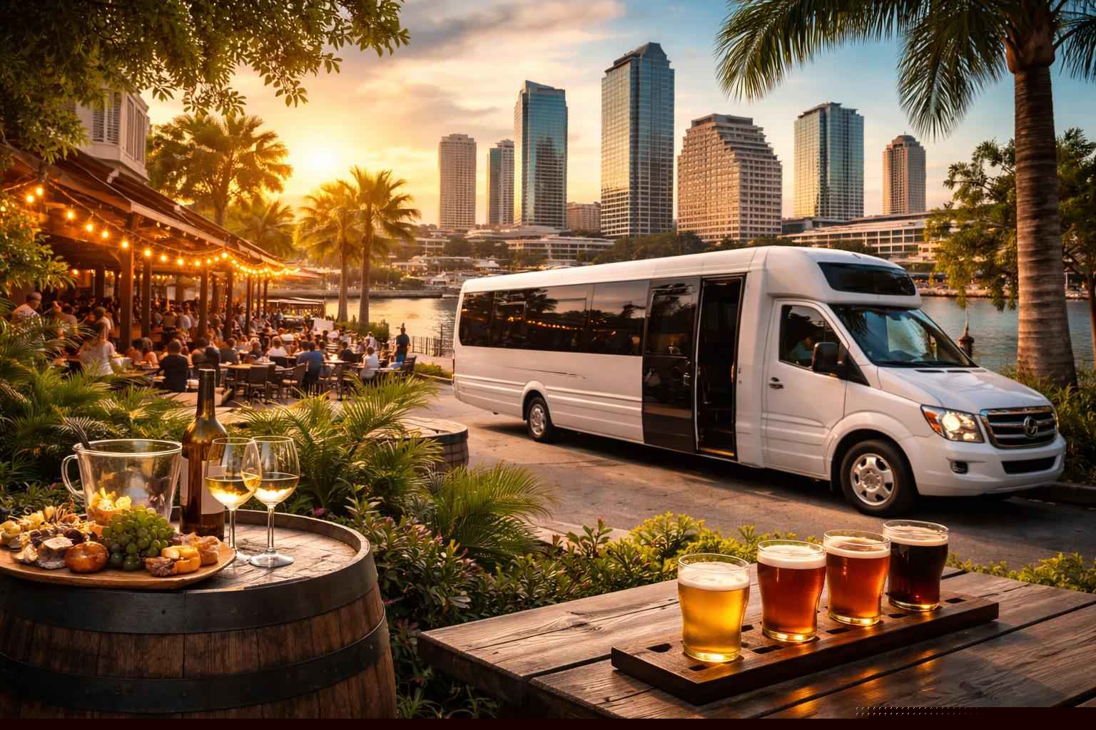 Can you handle multi-stop winery brewery city tours around Tampa Florida?