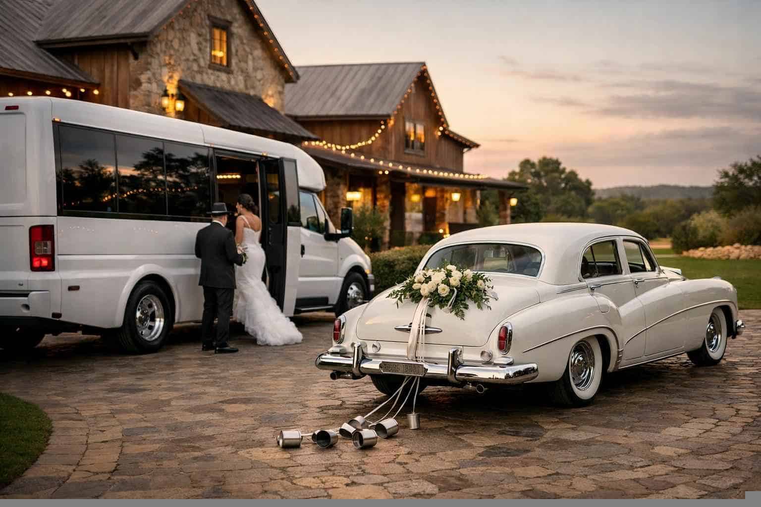 Do You Provide Wedding Day Shuttles And A Classic Vintage Getaway Car In Frisco Texas