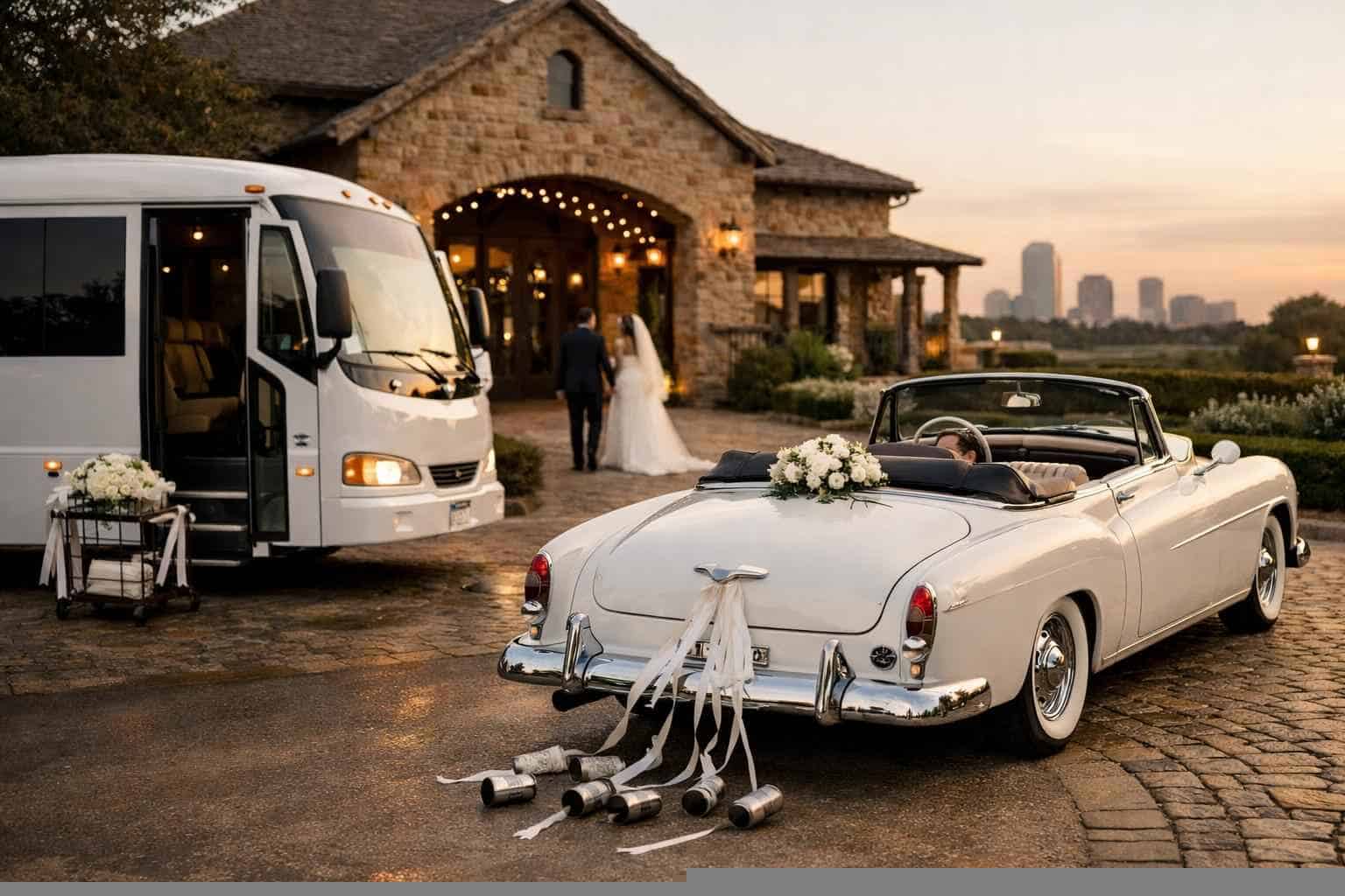 Do You Provide Wedding Day Shuttles And A Classic Vintage Getaway Car In Frisco Texas?