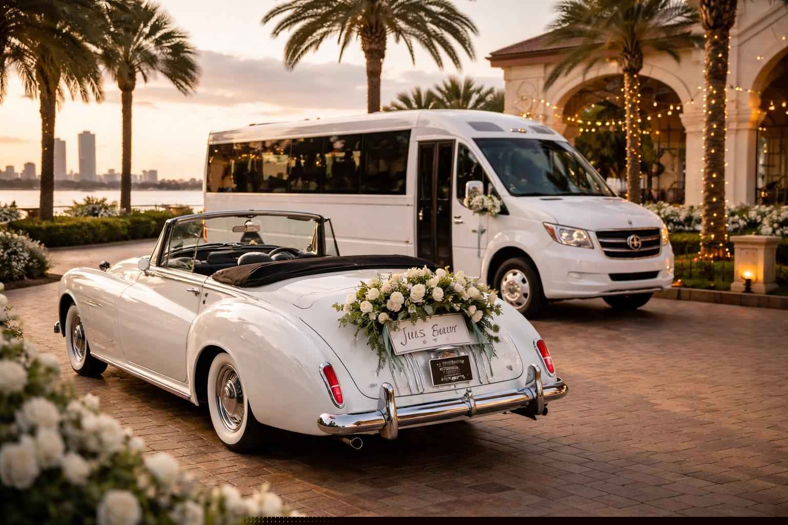 Do You Provide Wedding Day Shuttles And A Classic Vintage Getaway Car In Jacksonville Florida