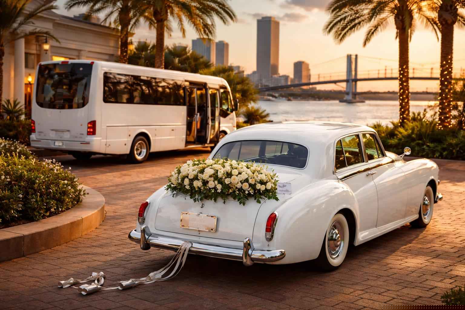 Do You Provide Wedding Day Shuttles And A Classic Vintage Getaway Car In Jacksonville Florida