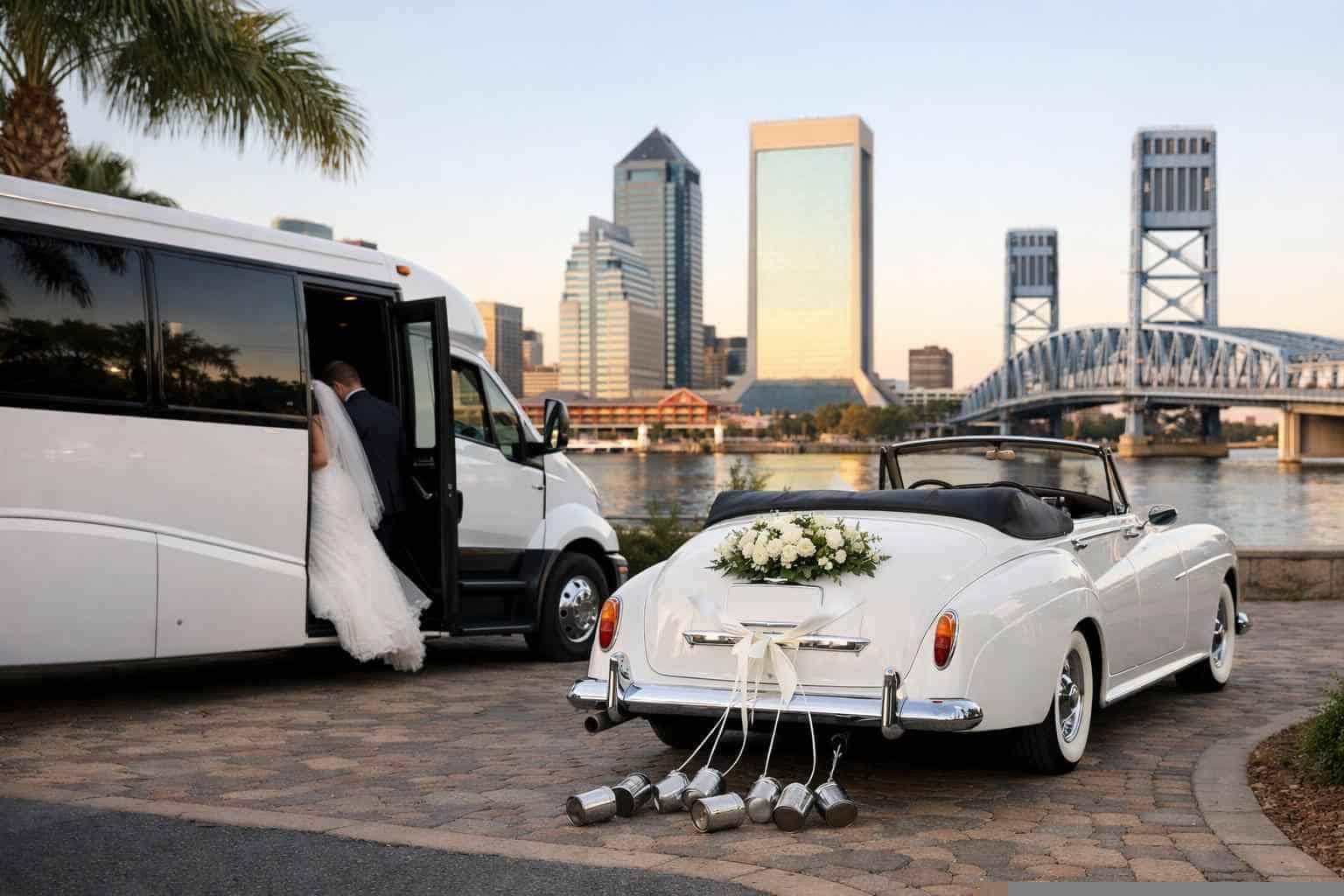Do You Provide Wedding Day Shuttles And A Classic Vintage Getaway Car In Jacksonville Florida
