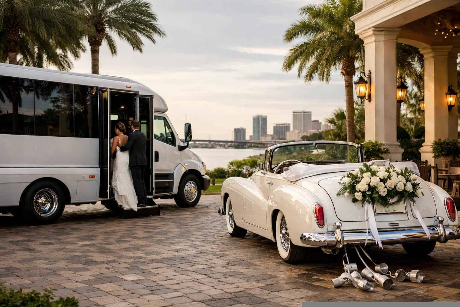 Do You Provide Wedding Day Shuttles And A Classic Vintage Getaway Car In Jacksonville Florida?