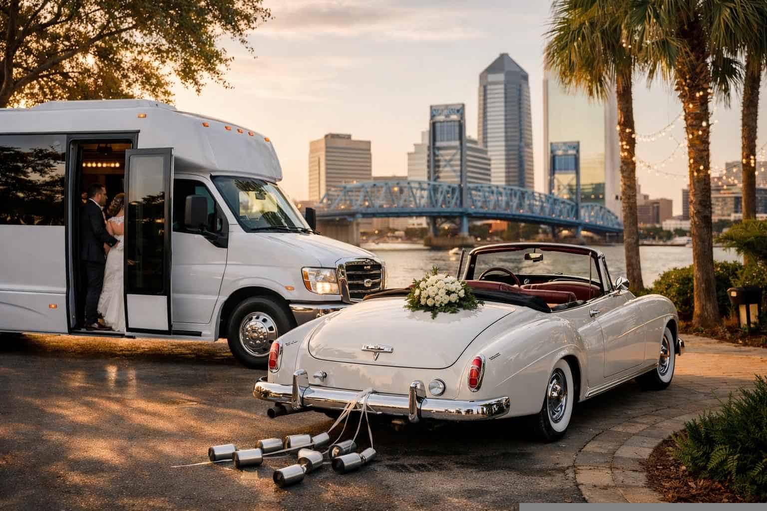 Do You Provide Wedding Day Shuttles And A Classic Vintage Getaway Car In Jacksonville Florida?