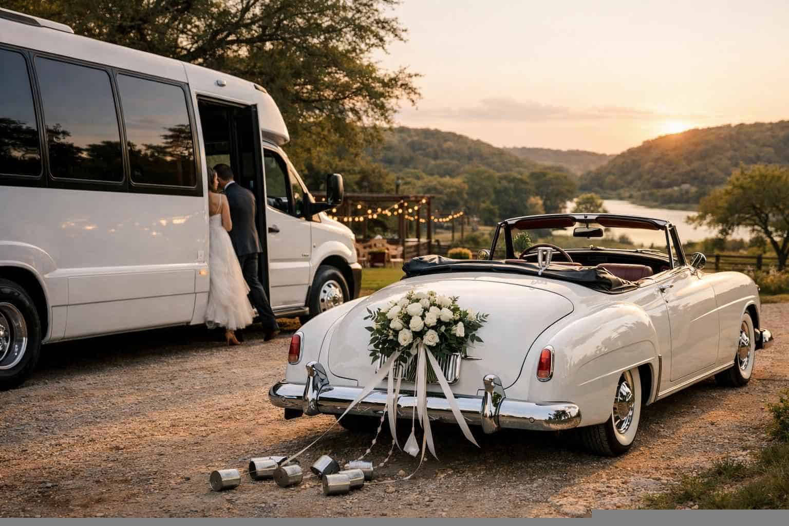 Do You Provide Wedding Day Shuttles And A Classic Vintage Getaway Car In Kerrville Texas