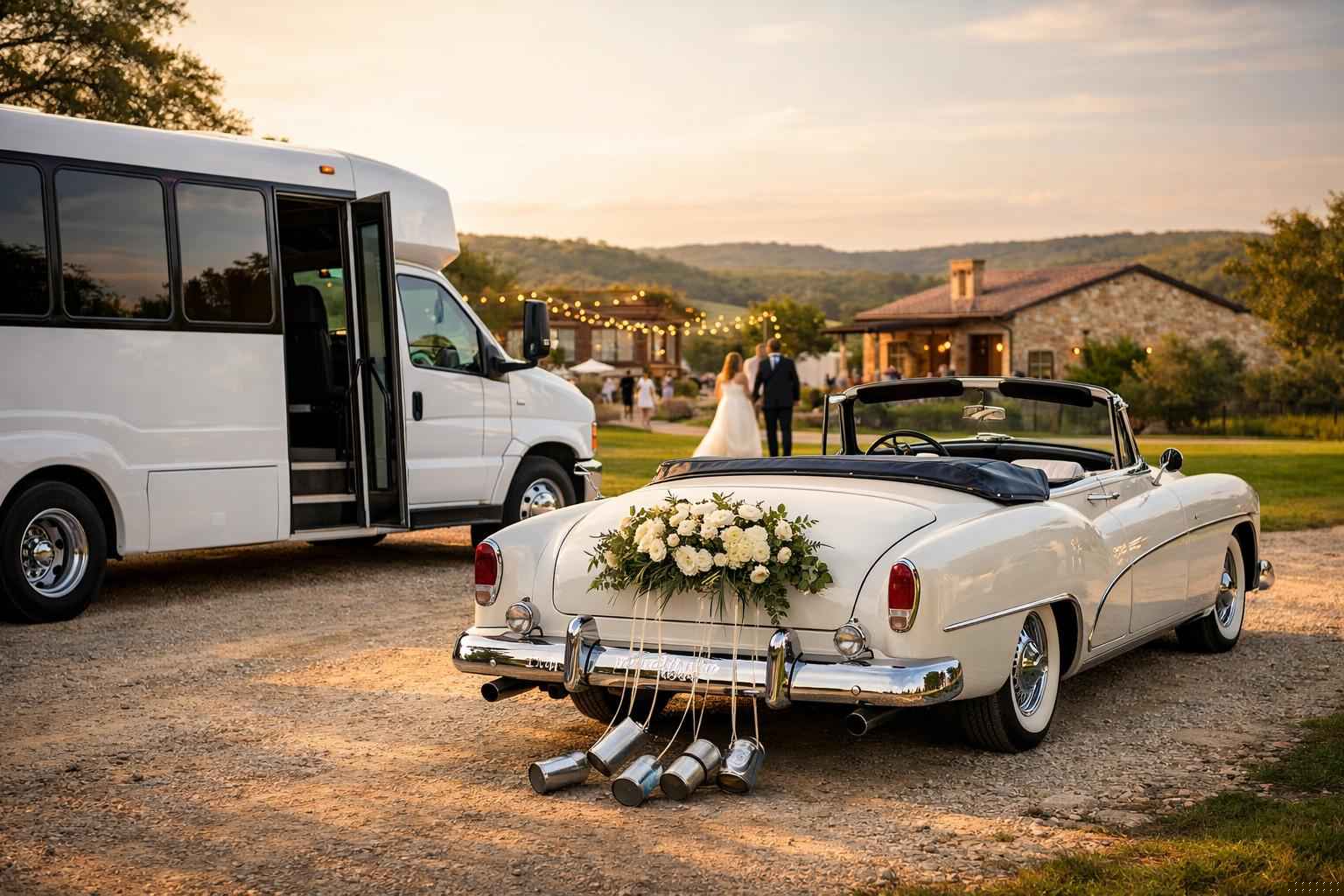 Do You Provide Wedding Day Shuttles And A Classic Vintage Getaway Car In Kerrville Texas?