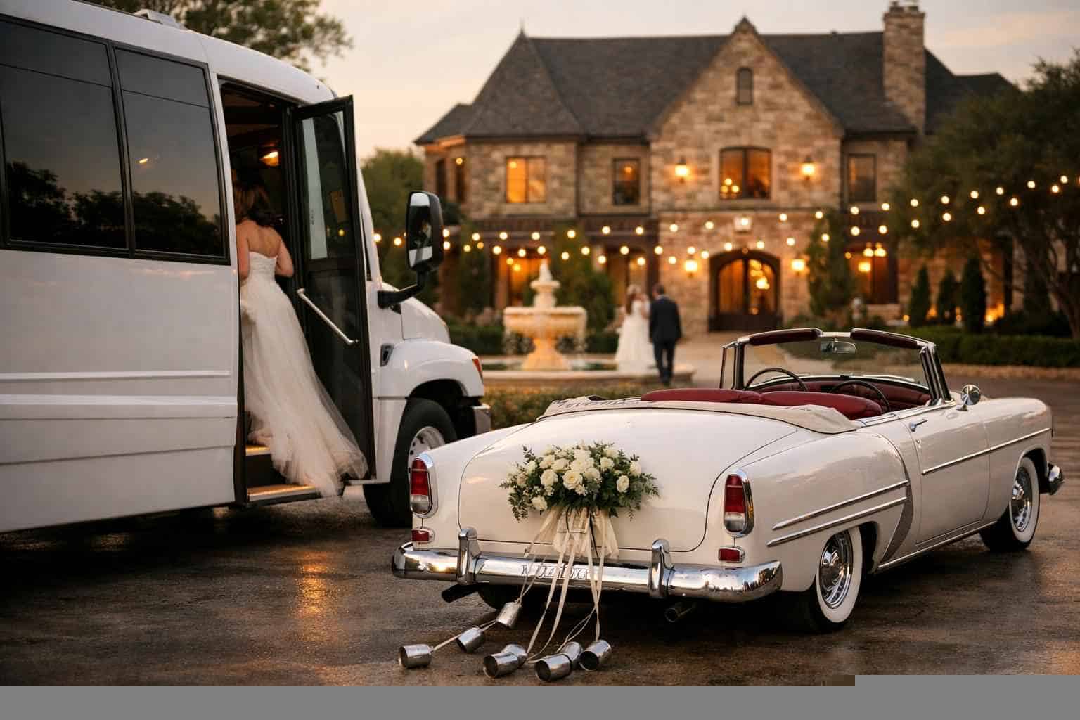 Do You Provide Wedding Day Shuttles And A Classic Vintage Getaway Car In McKinney Texas?