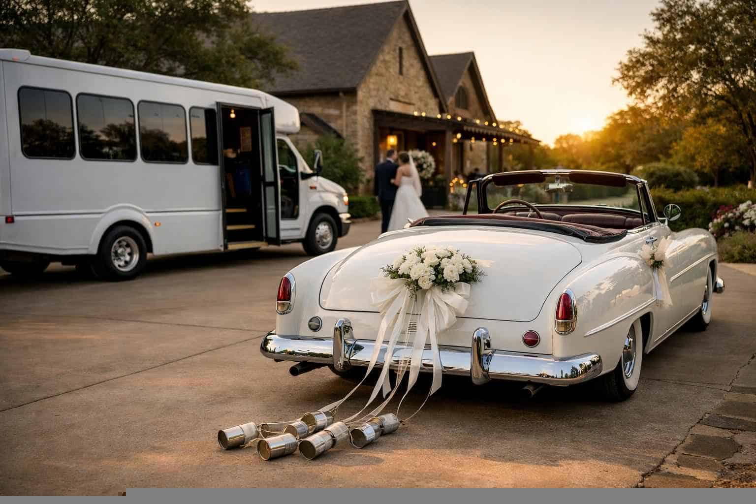 Do You Provide Wedding Day Shuttles And A Classic Vintage Getaway Car In McKinney Texas