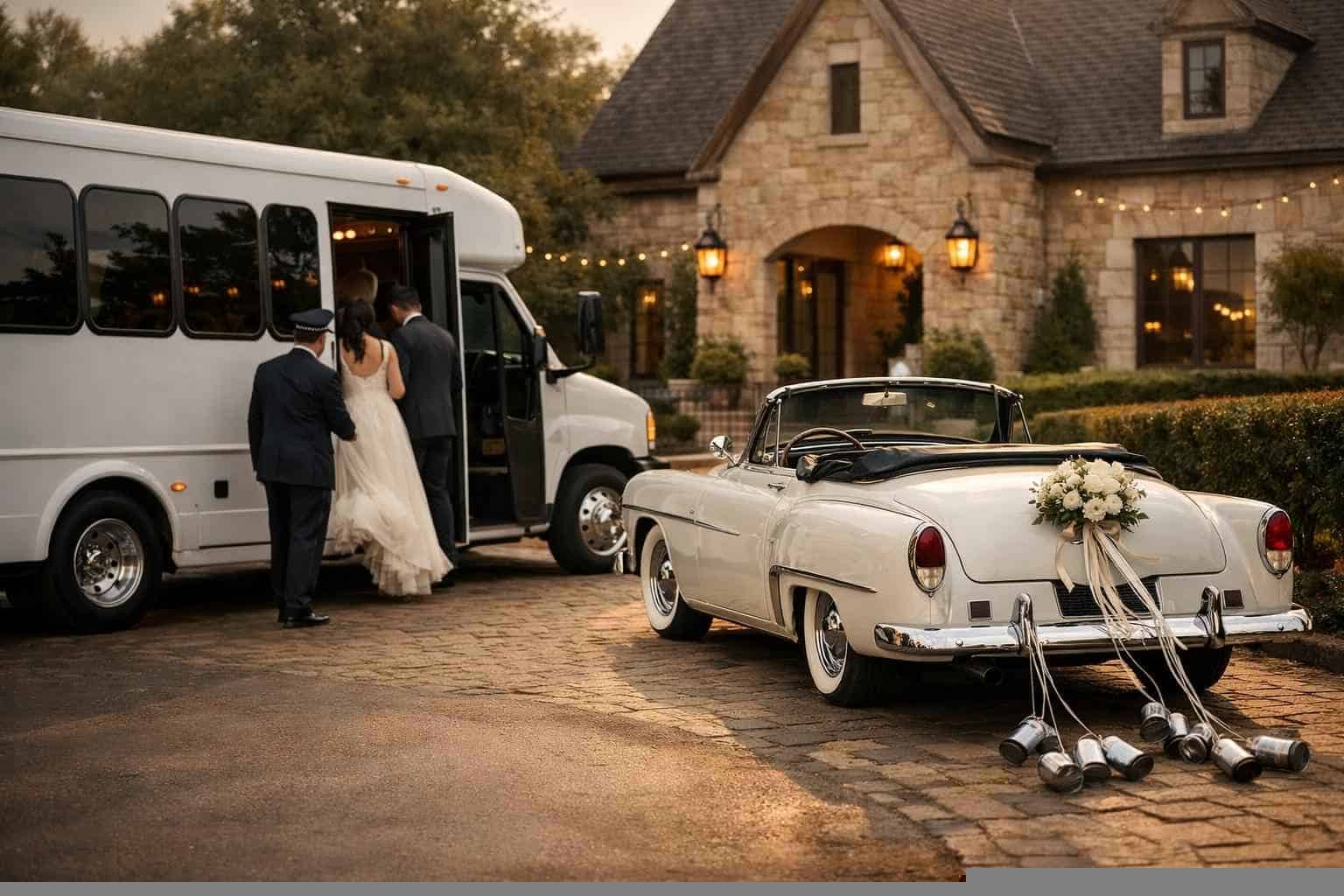 Do You Provide Wedding Day Shuttles And A Classic Vintage Getaway Car In McKinney Texas