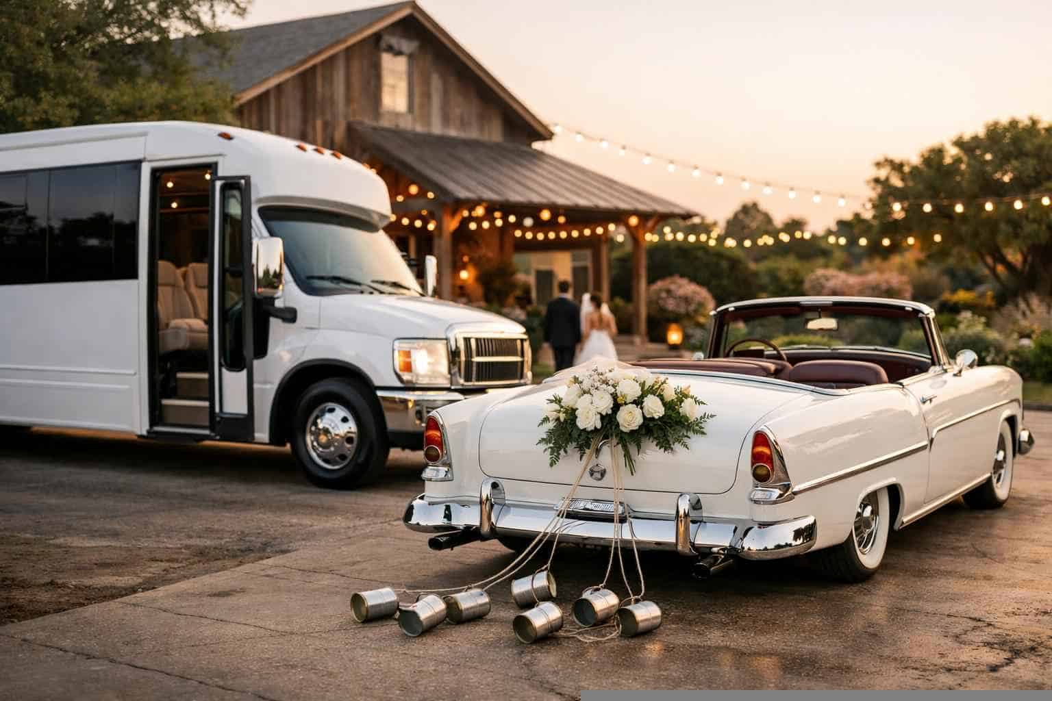 Do You Provide Wedding Day Shuttles And A Classic Vintage Getaway Car In McKinney Texas