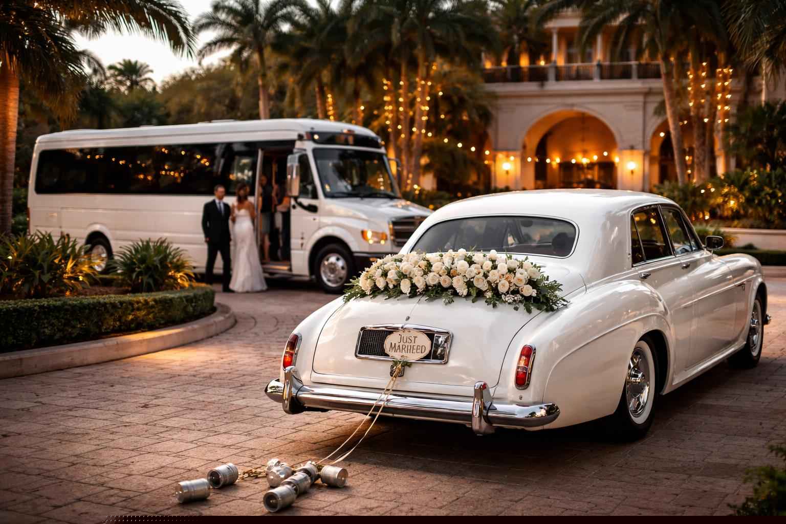 Do You Provide Wedding Day Shuttles And A Classic Vintage Getaway Car In Miami Florida?