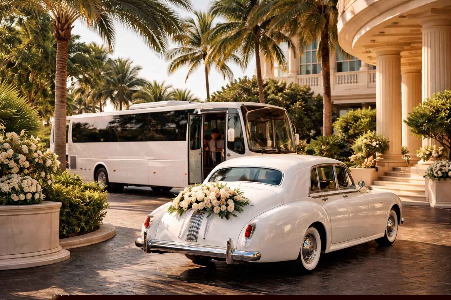 Do You Provide Wedding Day Shuttles And A Classic Vintage Getaway Car In Miami Florida