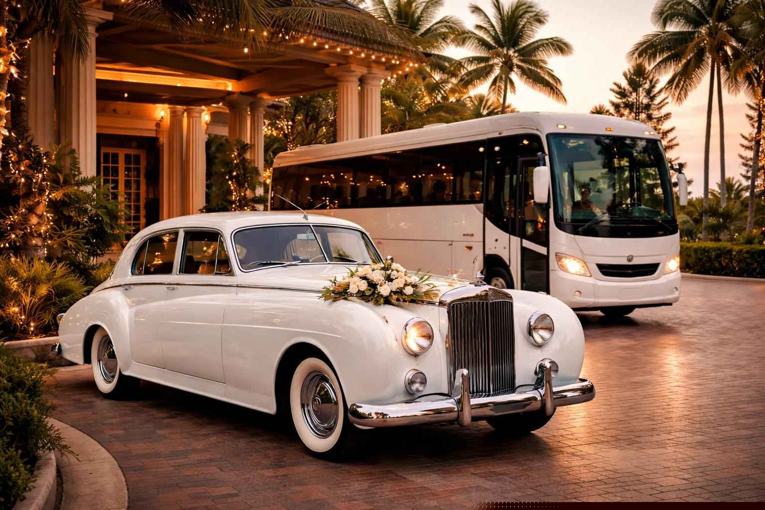 Do You Provide Wedding Day Shuttles And A Classic Vintage Getaway Car In Miami Florida