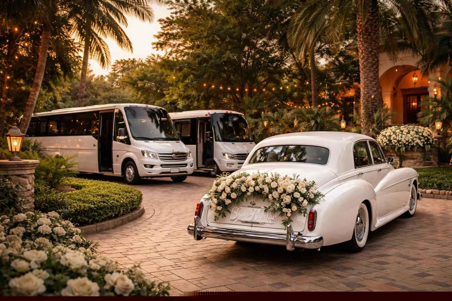 Do You Provide Wedding Day Shuttles And A Classic Vintage Getaway Car In Orlando Florida