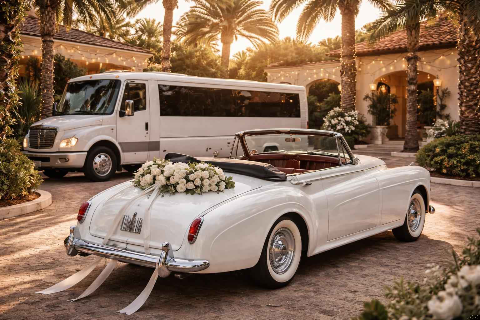 Do You Provide Wedding Day Shuttles And A Classic Vintage Getaway Car In Orlando Florida