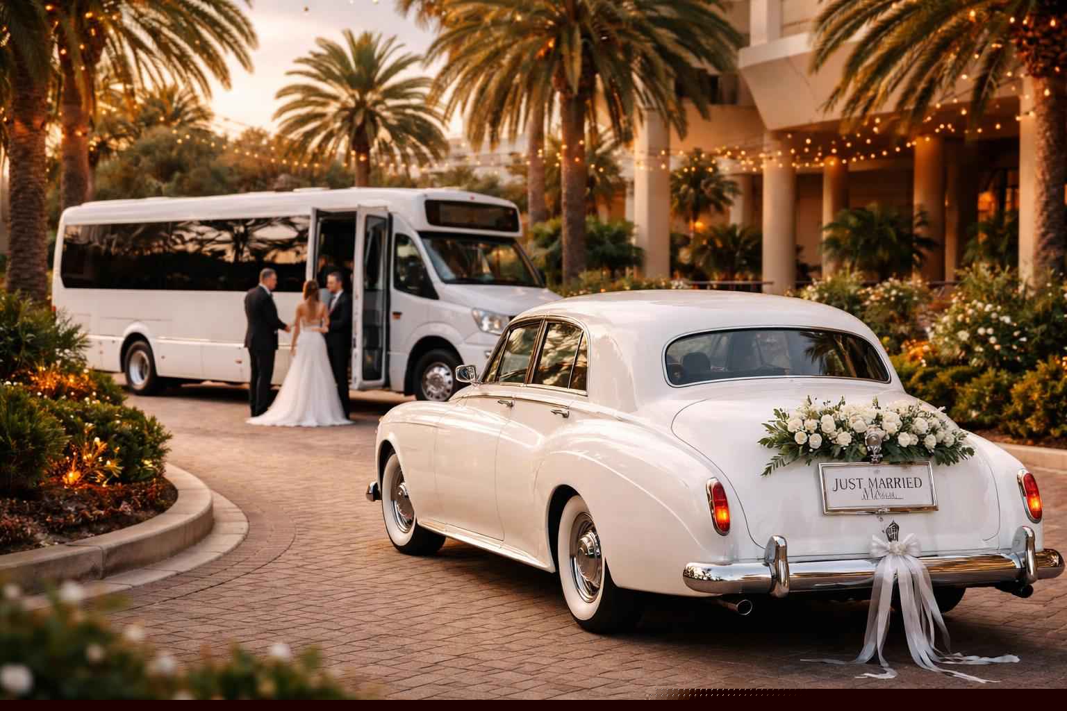 Do You Provide Wedding Day Shuttles And A Classic Vintage Getaway Car In Tampa Florida