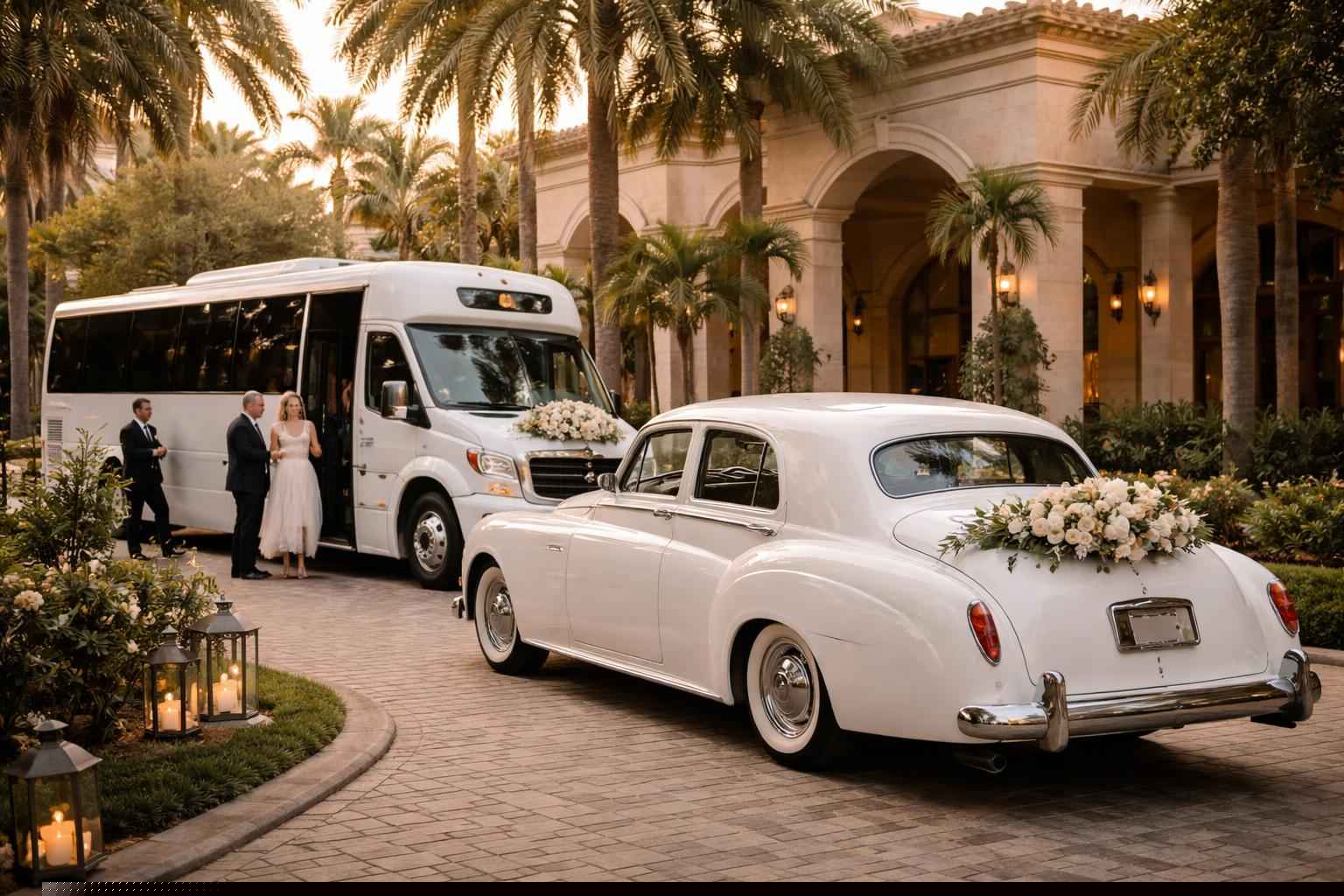 Do You Provide Wedding Day Shuttles and a Classic Vintage Getaway Car in Tampa Florida?