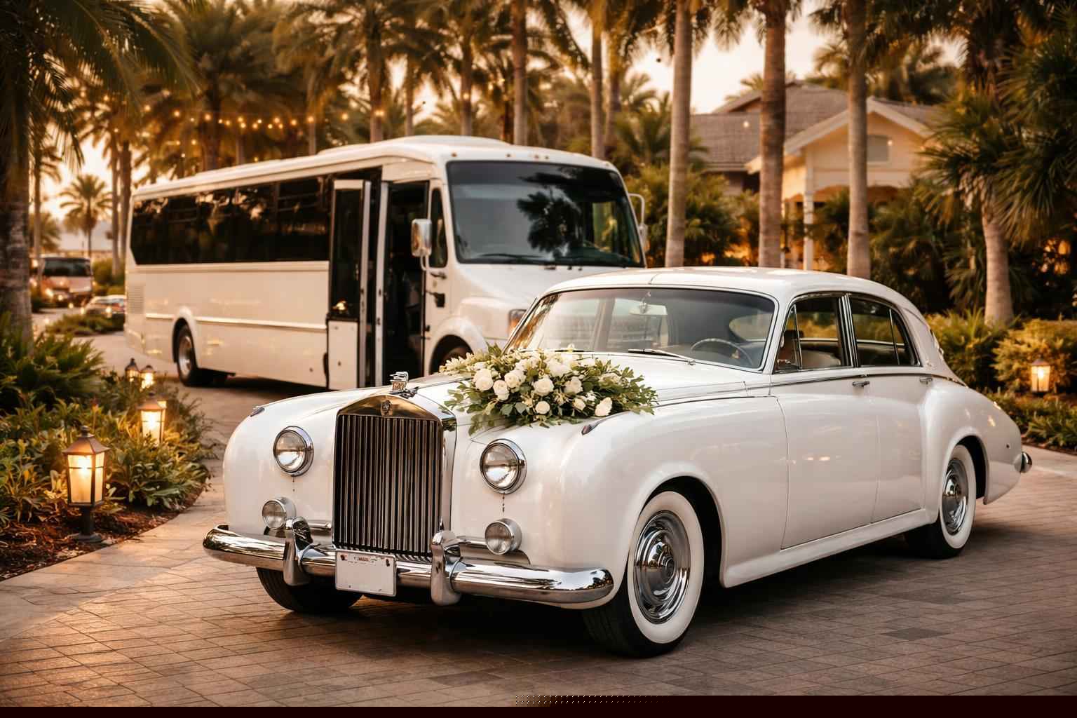 Do You Provide Wedding Day Shuttles And A Classic Vintage Getaway Car In Tampa Florida