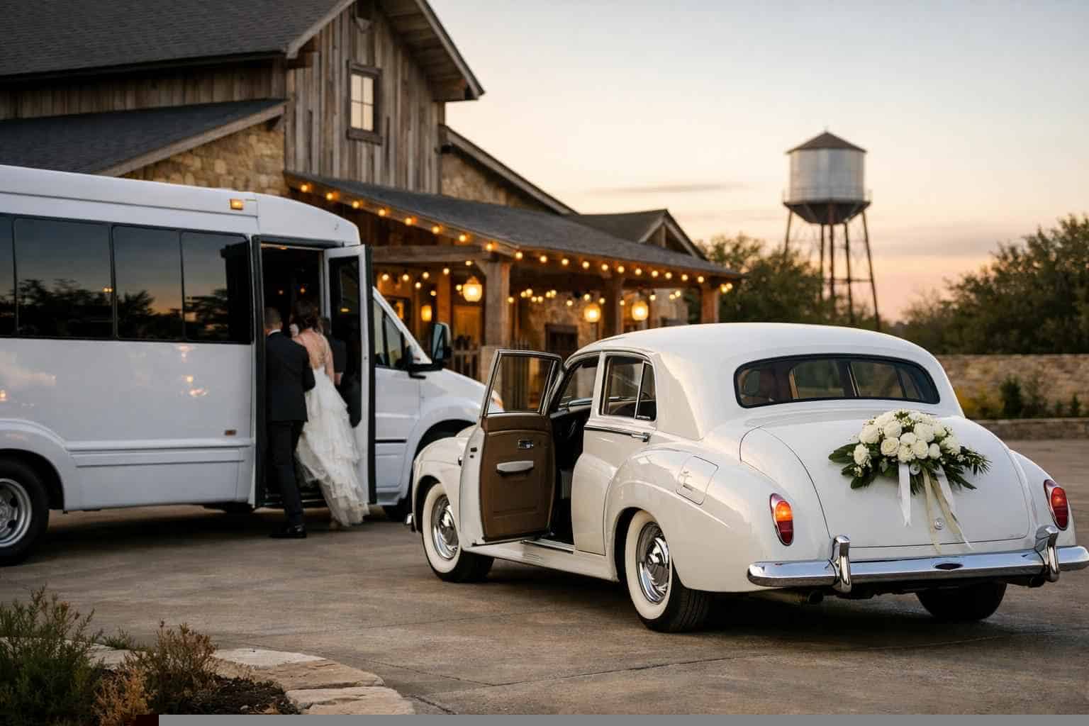 Do You Provide Wedding Day Shuttles And A Classic Vintage Getaway Car In McKinney Texas