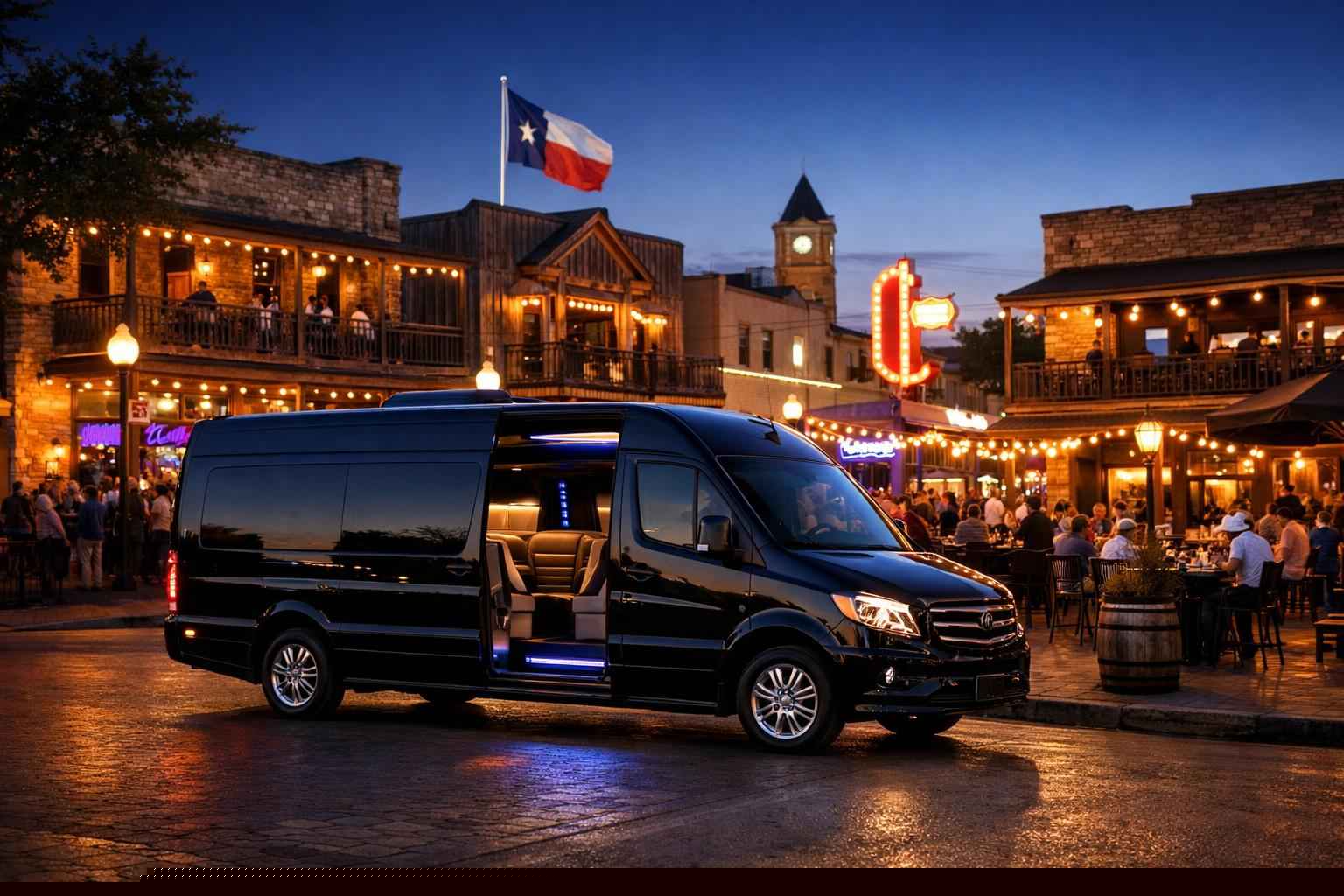 Do You Service Nightlife Areas And Downtown Districts In Fredericksburg Texas For Hourly Charters?